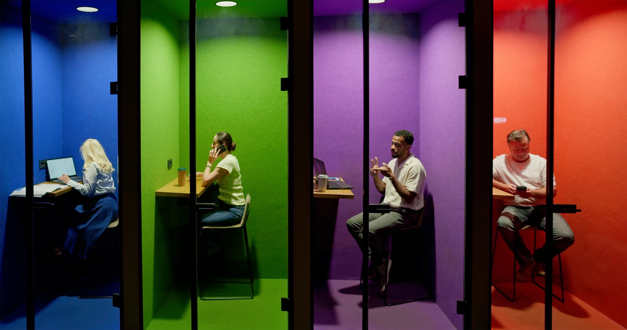 Executives networking in a private professional environment